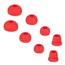 Replacement Earbud Tips Silicone Earbuds Set Compatible with Beats Dr. Dre Powerbeats 1.0, Powerbeats 2, Powerbeats 3 Wireless in-Ear Earphones (4 Pairs/Dark Red)