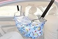 MY CRADLLE THE CRADLLE FOR GENIUS Nylon Car Cradle Hammock For 0 To 3 Year Baby | Portable Adjustble Belt, Hammock Cloth, Hangers With Mosquito Net, Blue
