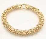 8" Bellezza All Solid Flat Byzantine Bracelet Senora Clasp Yellow Bronze