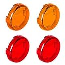 NTHREEAUTO Bullet Turn Signal Light Lens Cover Compatible with Harley Sportster Street Glide Road King Softail, Full Set, Amber, Red
