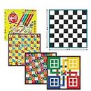 Fast Rush :- 4-in-1 Board Game Combo : Chess Board, Snake & Ladders, Ludo Game, Cat & Mouse Game - Family Fun! Best Gift for Kids and Friends.