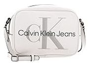 Calvin Klein Jeans Mujer Bolso Bandolera Camera Bag Pequeño, Blanco (Bright White), Talla Única