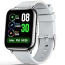 AGPTEK Smartwatch Orologio Fitness, Activity Tracker Sportivo, Contapassi, Controllo Musica, Notifiche Messaggi, Cardiofrequenzimetro da Polso, IP68, Smart Watch per Android iOS (Argenteo)
