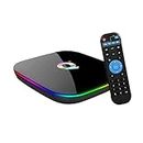 Android TV Box, Q Plus Android 10.0 TV Box 4GB RAM/32GB ROM H616 Quad-Core Support 2.4Ghz WiFi 6K HDMI DLNA 3D Smart TV Box