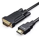 AURUM CABLES HDMI to VGA Cable for Monitor 3 Feet, Gold Plated Male to Male 1080P Compatible with PC, Computer, Laptop, Desktop, HDTV, Projector, Roku, Xbox, Pi, Raspberry, and More, Black