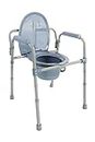 Pepe - Commode Toilet Chair for Bedroom, Bedside Commodes with Bucket, Disabled Toilet Seat Frame, Commode Chairs for Disabled and Elderly, Toilet Frame with Seat, Chamber Pot for Adults Grey