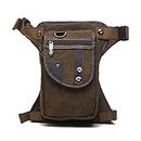 Canvas Motorcycle Drop Leg Bag for Men Women Travel Outdoor Tactical Hiking Climbing Cycling Thigh Waist Pack Fanny Pouch