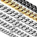 6mm 316L Stainless Steel Miami Curb Cuban Link Chains Necklaces Hip Hop Punk Jewelry Silver Short Collar Choker Chain Necklace for Men & Women 18 inches