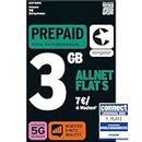 congstar Prepaid Basic S SIM-Karte ohne Vertrag I 3GB Prepaid-Paket in D-Netz Qualität für Einsteiger I 5G mit 25 Mbit/s I Telefon und SMS-Flat in alle dt. Netze I EU-Roaming inkl.