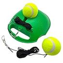 TaktZeit Tennis Trainer Self Training Rebound Baseboard Tennis Training Gear with 2 String Balls (Green 1.0)