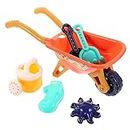 1 Set 6 Pcs Toy Cart Beach Wagon Toys for Kid Toddler Outdoor Toys Sand Play Tools Easter Basket Stuffers Toddler Wheelbarrow Infant Boy Toys Bucket Rake Baby Sand Digging Plastic