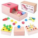 LZDMY Baby Toys for 12 Months Wooden Montessori Toys for 1 2 3 Years Old Boys Girls, Balls Drop Toy 4 in 1 Activity Cube Toddlers Educational Sensory Sorting Toy, Babies 1st Birthday Easter Gifts