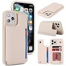 iCoverCase for iPhone 11 Pro Max Phone Case with Card Holder, iPhone 11 Pro Max Wallet Case for Women Men [RFID Blocking] PU Leather Protective Case for iPhone 11 Pro Max 6.5 Inch (Beige)