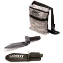 New Garrett Edge Metal Detector Digger with Sheath and Camo Finds Pouch Combo