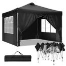 DreamDwell Home 10 Ft. W X 10 Ft. D Steel Pop-Up Waterproof Canopy Tent Ez Outdoor Patio Market Backyard Canopy /Soft-top in Black | Wayfair