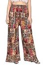 Zen Women's Plus Size Palazzo - 5Xl - Waist Size Up To 58 (Printed) Loose Printed Multicolor