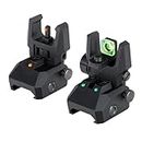 pusina Front and Rear for Rifle Iron Sights Picatinny Foldable Flip Up Sight Polymer Fiber
