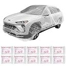 awagas Clear Plastic Car Cover 10PCS Disposable Car Covers for Automobiles, 22'x12' Universal Elastic Band Car Covers Clear Waterproof Dustproof Full Car Protective Cover for All Brands of Sedan Cars