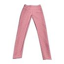 Leggings for Women UK, Ladies Yoga Pants Opaque Running Casual Thread Seamless Comfy Butt Lift Tights Stretch Slimming Breathable Fitness Sports High Waist Soft Trousers Pink