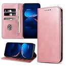 DENDICO Case for iPhone 8 Plus/iPhone 7 Plus, Classic PU Leather Magnetic Wallet Case, Flip Folio Protective Phone Cover Compatible with iPhone 8 Plus/iPhone 7 Plus, Rose Gold