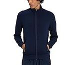 TRIPLE DOT Men's Navy Blue Winter Fleece Jacket with Two Pocket (Large Size)