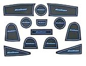 CAR Drome Door Pocket Car Interior Accessories Door Pocket Mats Compatible with Ford Eco Sports (2016 to 2017 Model) Set of 13 Pieces (Blue)