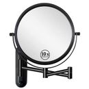 Symple Stuff Salmeron Makeup Mirror, 1x/10x Wall Mounted Makeup Mirror Magnifying Double Sided 8" Vanity Mirror | 11 H x 2.3 W x 15 D in | Wayfair