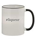 Knick Knack Gifts #liqueur - 11oz Colored Handle and Rim Coffee Mug, Black