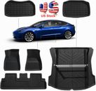 6pcs All Weather Floor Mats Cargo Liners Front Rear For 2017-2023 Tesla Model 3
