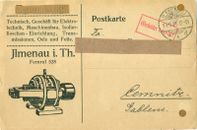 Deutschland 1923 Postkarte Egon Vogt Geschäft für Elektrotechnik  Ilmenau