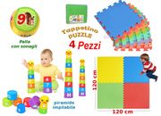 Tappetino Tappeto Puzzle Gioco Impilabile Palla Set Giocattolo Prima Infanzia 