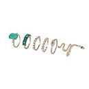 Fashion Frill Trendy AD Snake Design Gold Plated Ring Set For Girls Women Rings Combo Jewellery Pack of 6