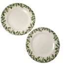 Set (2) Pier 1 Imports Winter Wonders Dinner Plate 10.5" Holly Berry Christmas