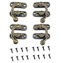 Dookoe 33x28mm Mini Swing Arm Lock Buckle Retro Style Hook Hasp Metal Lock Buckle for Suitcase Toolbox (Bronze Left Hook + Right Hook) -2 Sets