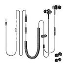 Avantree HF027 Headphones for TV with Long Cord Earbuds, 18FT / 5.5M Extension Cable Earphones Ear Buds for PC, Metal Stereo in-Ear Wired Bass Headset with Spring Coil Wire