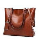 ALARION Women Top Handle Satchel Handbags Shoulder Bag Messenger Tote Bag Purse Brown