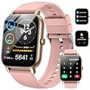 Smart Watch(Answer/Make Call), 1.85" Smart Watches for Men Women IP68 Waterproof, 110+ Sport Modes, Fitness Activity Tracker, Heart Rate Sleep Monitor, Pedometer, Smartwatch for Android iOS, Pink Gold