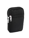 sourcingmap Man Zippered Coin Phone Cards Holder Waist Belt Pack Bag Wallet Pouch Cover Case Black
