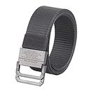ZORO Double Ring Dark Grey Nylon Woven Fabric Belt for Men | NB-610