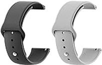 TechMount 20mm Watch Straps Compatible for Amazfit GTS 2 Mini, Amazfit Bip/ Bip U/ Bip U Pro/ Bip Lite, Bip S, Amazfit Pop/ Pop Pro, Amazfit, Amazfit GTS/ GTS 2/ GTS 2e,Amazfit GTR Galaxy Watch Active 2, Gear S2 Classic, Samsung Gear Trendy Watch Straps (Pack of 2) (20MM SMARTWATCH STRAP, BLACK-GREY)