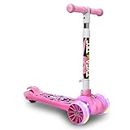 Tygatec 3 Wheel Kids Scooter for Year 5 to 14, LED Magic Wheels, Smart Kick Scooter with Fold-able & Height Adjustable Handle for Baby Boys and Girls with Foot Brakes (Rosy Pink)
