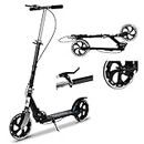 Kick Scooter for Kids, Foldable Teens Scooter Adjustable Handlebar Push Scooter with Kickstand, Dual Brake System 200mm Wheels ABEC-7 Bearings for Boys Girls Teens Ages 6 7 8 9 10 11 12+ Gift