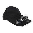 ELECTROPRIME Camping Hat Peaked Cap Sun Solar Cooler Fan Men Outdoor Sport Headwear Black