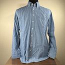 Proper Cloth Shirt Mens Medium Blue Italian Denim Cotton Button Down Custom Fit