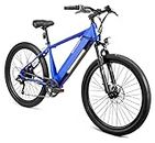 Schwinn Marshall Adult Electric Hybrid Bike, Step-Over Frame, Small/Medium, Blue