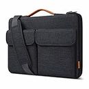 Inateck 15 Inch Laptop Sleeve 360° Protective Splash-Resistant Three-Way Carrying Handheld Shoulder Laptop Bag Compatible with Most 15.6-16 Inch Laptops, Black Gray