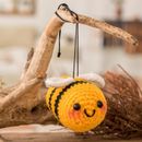 Happy Bee,'Smiling Bee Car Charm Crocheted in Amigurumi Style'