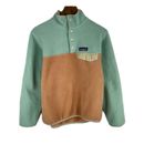 Women's Lightweight Synchilla Snap-T Pullover Teal and Brown Fleece Size M