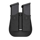 Universal Double Magazine Holder, Double Magazine Holster Fits 9mm/40 Dual Stack Mags, Belt Carry OWB Paddle Mag Pouch for Glock/S&W/Sig Sauer/H&K/Ruger/CZ/Taurus/Beretta/Browning/Colt/Walther