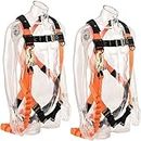 WELKFORDER 2-PACK 1D-Ring Industrial Fall Protection Safety Harness with 6-Foot Shock Absorber Stretchable Lanyard | Permanent attached Kit | ANSI Compliant Personal Fall Arrest System(PFAS)